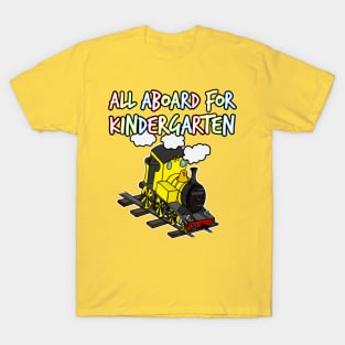 All Aboard For Kindergarten Steam Train (Yellow) T-Shirt